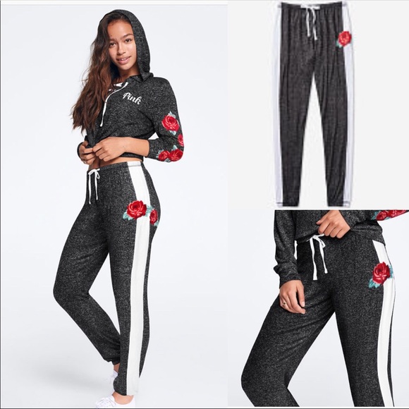 PINK Victoria's Secret Pants - VS PINK Roses Cozy Classic Pants Sweatpants